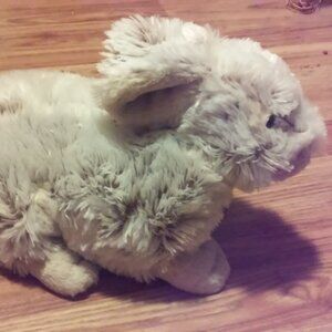 Bunny New Very Soft Huggable 14" Long Grey & Beige Animal Adventure